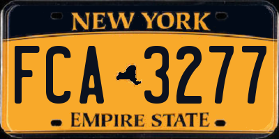 NY license plate FCA3277