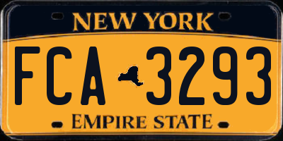 NY license plate FCA3293