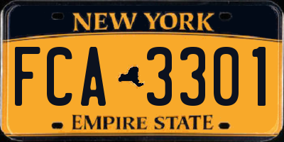 NY license plate FCA3301