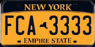 NY license plate FCA3333