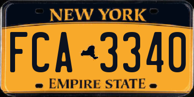 NY license plate FCA3340
