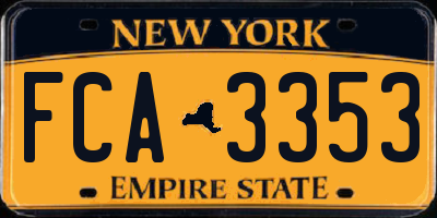 NY license plate FCA3353