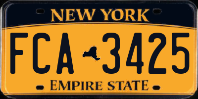 NY license plate FCA3425