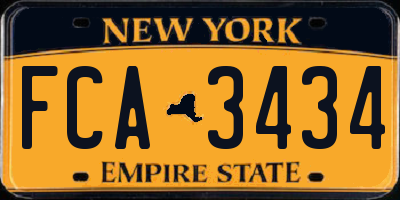 NY license plate FCA3434
