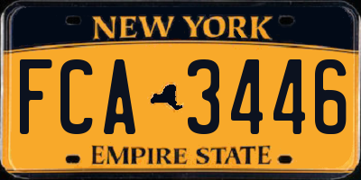 NY license plate FCA3446