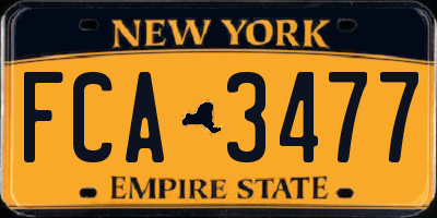 NY license plate FCA3477