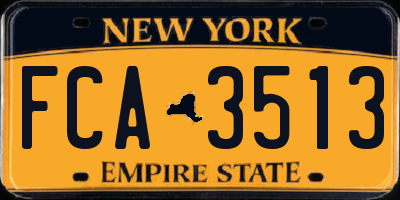 NY license plate FCA3513