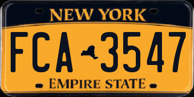 NY license plate FCA3547