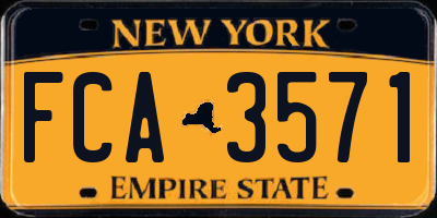 NY license plate FCA3571