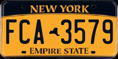 NY license plate FCA3579
