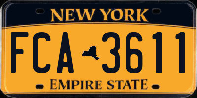 NY license plate FCA3611