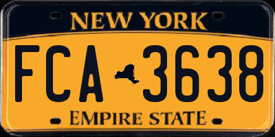 NY license plate FCA3638