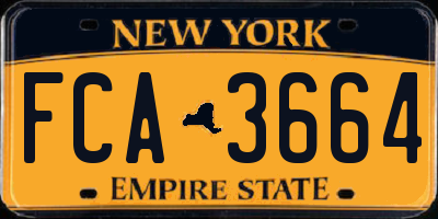 NY license plate FCA3664