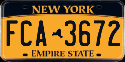 NY license plate FCA3672