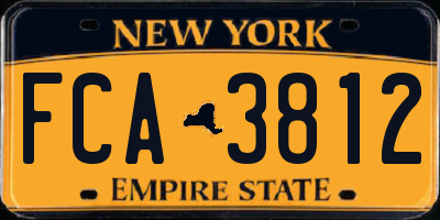 NY license plate FCA3812