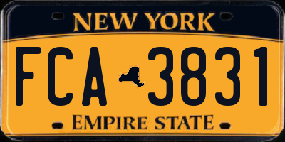 NY license plate FCA3831
