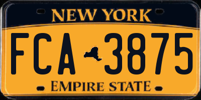 NY license plate FCA3875