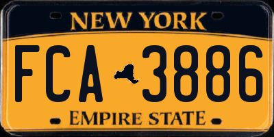 NY license plate FCA3886