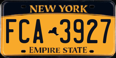 NY license plate FCA3927