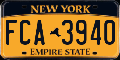 NY license plate FCA3940