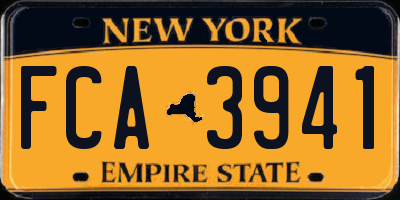 NY license plate FCA3941