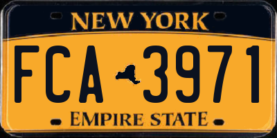 NY license plate FCA3971
