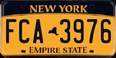 NY license plate FCA3976