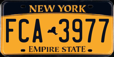 NY license plate FCA3977