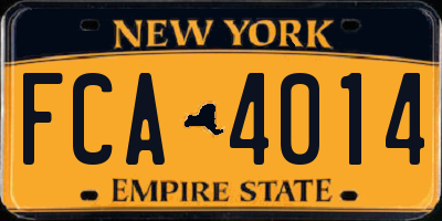 NY license plate FCA4014