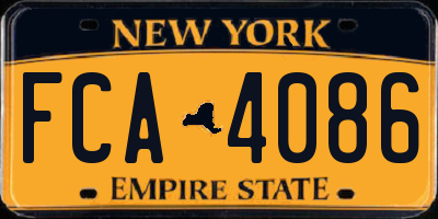 NY license plate FCA4086