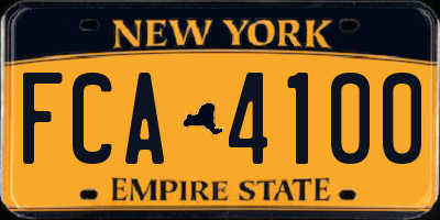 NY license plate FCA4100