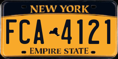 NY license plate FCA4121