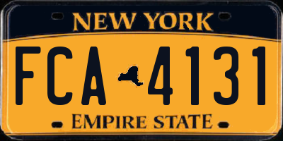 NY license plate FCA4131