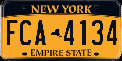 NY license plate FCA4134