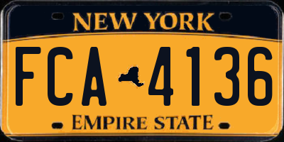 NY license plate FCA4136
