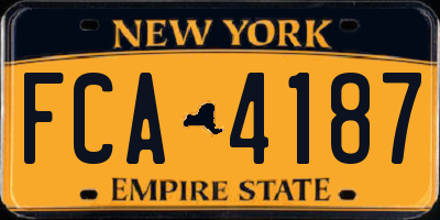 NY license plate FCA4187