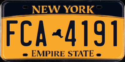 NY license plate FCA4191