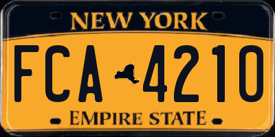 NY license plate FCA4210