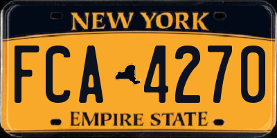 NY license plate FCA4270