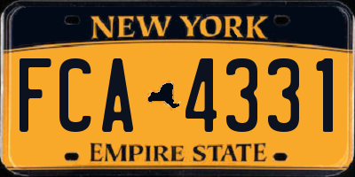 NY license plate FCA4331