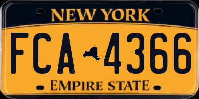 NY license plate FCA4366