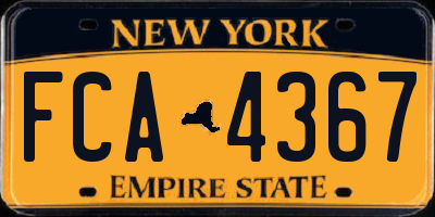 NY license plate FCA4367
