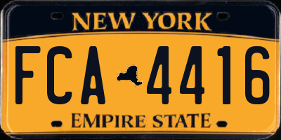 NY license plate FCA4416