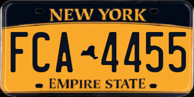 NY license plate FCA4455