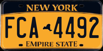 NY license plate FCA4492