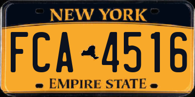 NY license plate FCA4516