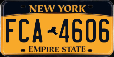 NY license plate FCA4606