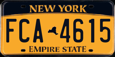 NY license plate FCA4615