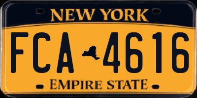 NY license plate FCA4616