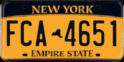 NY license plate FCA4651